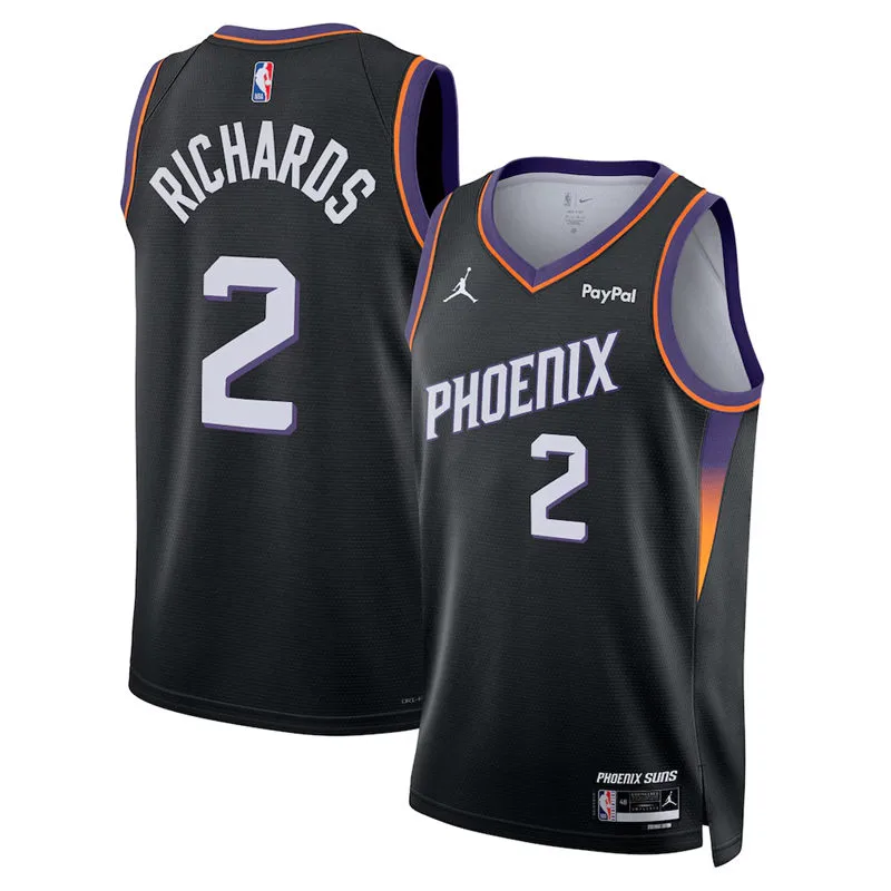 Mens Phoenix Suns #2 Nick Richards 2025-26 Black Statement Edition Swingman Jersey
