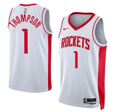 Mens Houston Rockets #1 Amen Thompson White Stitched Association Edition Jersey