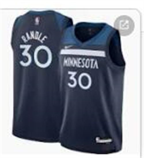 Men's Minnesota Timberwolves #30 Julius Randle Navy Nike Icon Edition Jersey