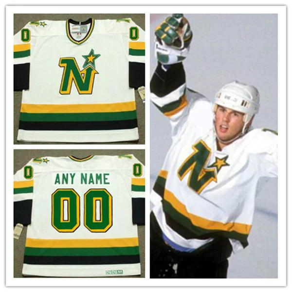 Minnesota North Stars Custom 1980's home White CCM Vintage Throwback Jersey