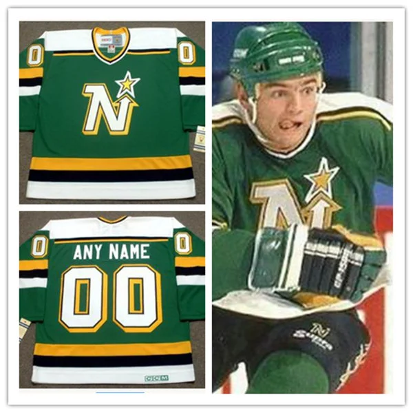 Minnesota North Stars Custom 1980's Green CCM Vintage Throwback Jersey