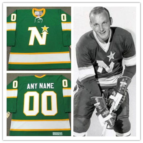 Minnesota North Stars Custom 1967 Green CCM Vintage Throwback Jersey
