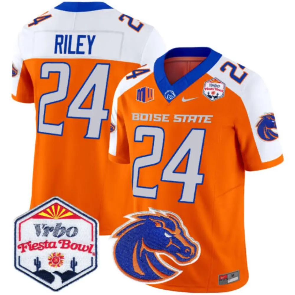 Boise State Broncos #24 Dylan Riley Orange White Gratitude Limited Football Jersey