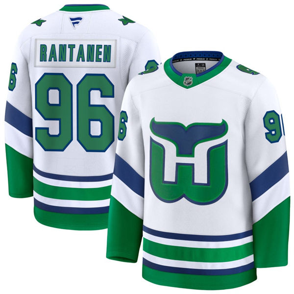 Men's Carolina Hurricanes #96 Mikko Rantanen White Fanatics Throwback Jersey