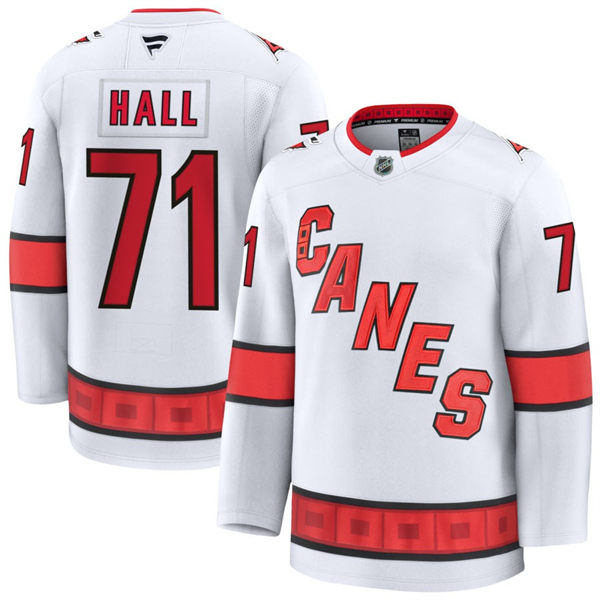 Men's Carolina Hurricanes #71 Taylor Hall  Fanatics White Away Player Jersey