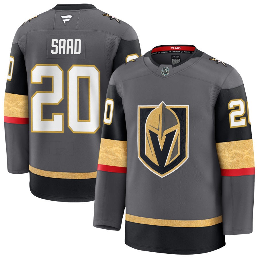 Mens Vegas Golden Knights #20 Brandon Saad Stitched Fanatics Gray Alternate Premium Jersey