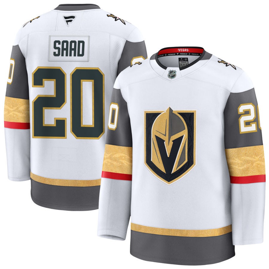 Mens Vegas Golden Knights #20 Brandon Saad Fanatics Away White Player Jersey
