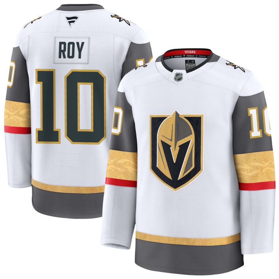Mens Vegas Golden Knights #10 Nicolas Roy Fanatics Away White Player Jersey