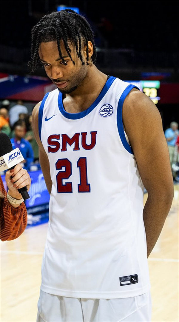 Mens Youth SMU Mustangs #21 Yohan Traore Nike 2025 ACC White Basketball Game Jersey