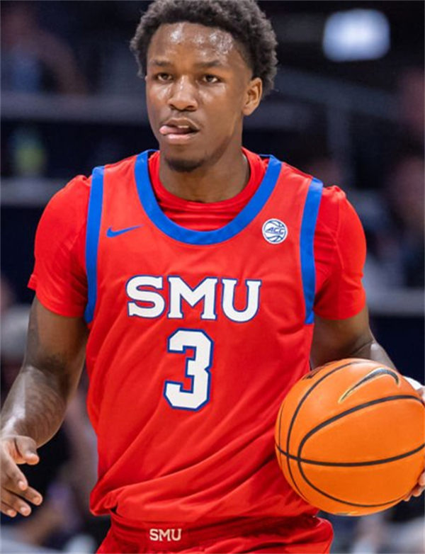 Mens Youth SMU Mustangs #3 Chuck Harris Mens Youth SMU Mustangs Custom Nike 2025 ACC Red Basketball Game Jersey