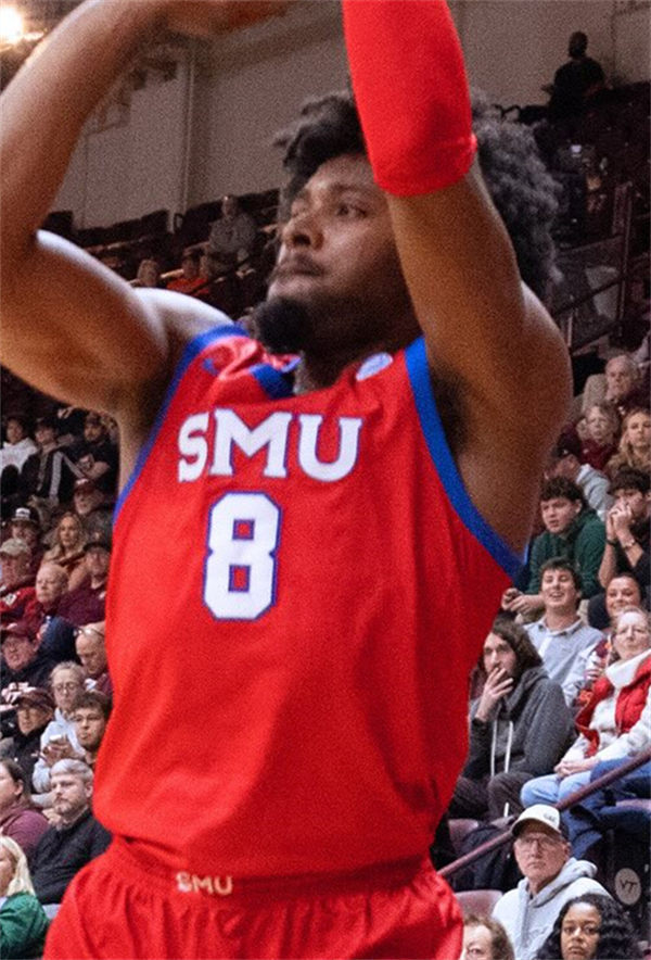 Mens Youth SMU Mustangs #8 Kario Oquendo Mens Youth SMU Mustangs Custom Nike 2025 ACC Red Basketball Game Jersey