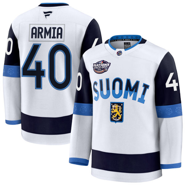 Men's Youth Finland #40 Joel Armia Fanatics White 2025 4 Nations Face-Off Premium Jersey