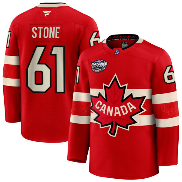 Men's Youth Canada #61 Mark Stone Red 2025 4 Nations Face-Off Premium Jersey