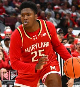 Mens Youth Maryland Terrapins #25 Derik Queen 2025 Red College Basketball Game Jersey