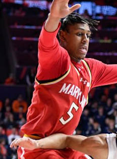 Mens Youth Maryland Terrapins #5 DeShawn Harris-Smith 2025 Red College Basketball Game Jersey