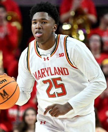 Mens Youth Maryland Terrapins #25 Derik Queen 2025 White College Basketball Game Jersey