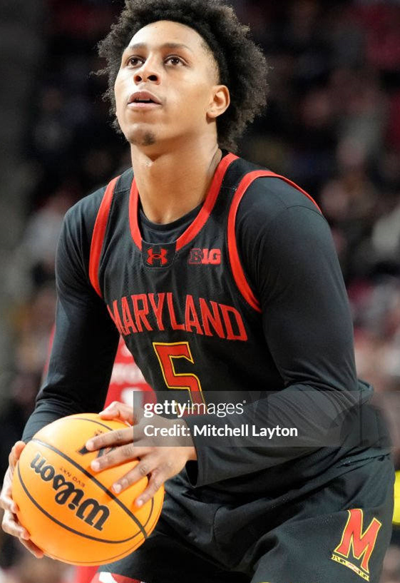 Mens Youth Maryland Terrapins #5 DeShawn Harris-Smith 2025 Black College Basketball Game Jersey
