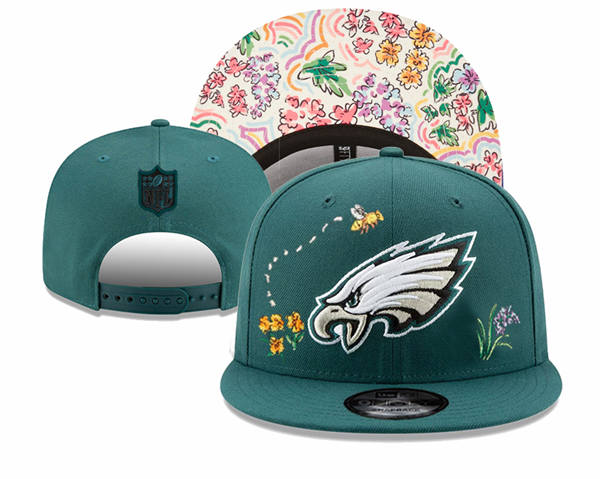 Philadelphia Eagles Green Flower Snapback Hat YD317123