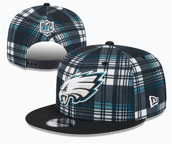 Philadelphia Eagles Black Grid Snapback Hat YD317140