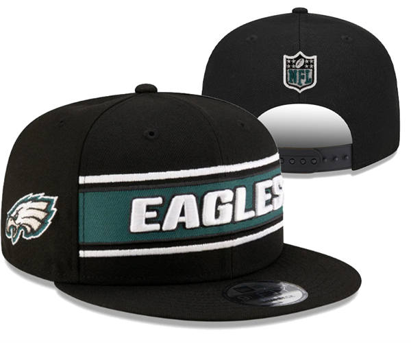 Philadelphia Eagles Black White Snapback Hat YD317145
