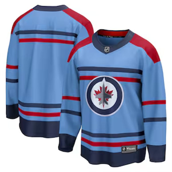Men's Winnipeg Jets Blank Fanatics Light Blue Anniversary Premier Jersey