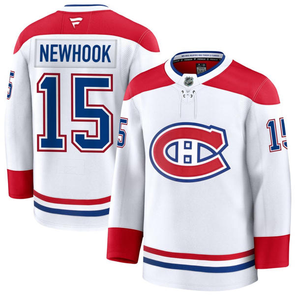 Mens Montreal Canadiens #15 Alex Newhook Fanatics White Away Jersey