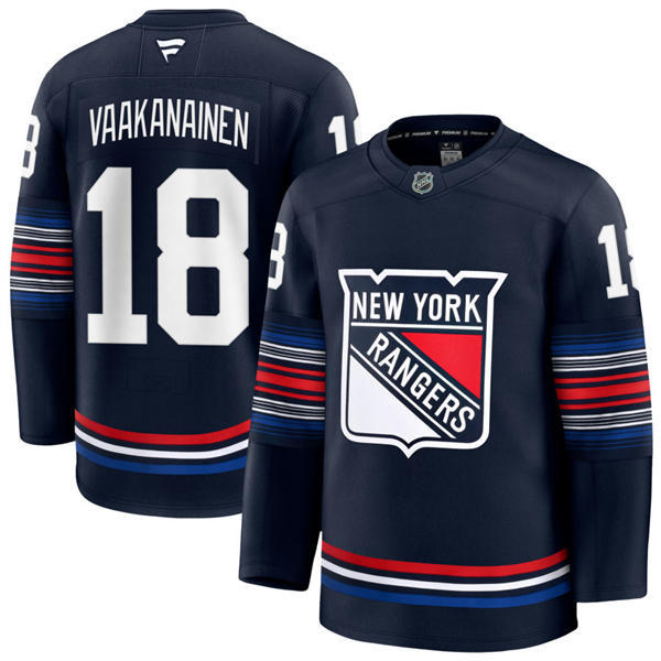 Mens New York Rangers #18 Urho Vaakanainen Fanatics Navy Alternate Premium Jersey