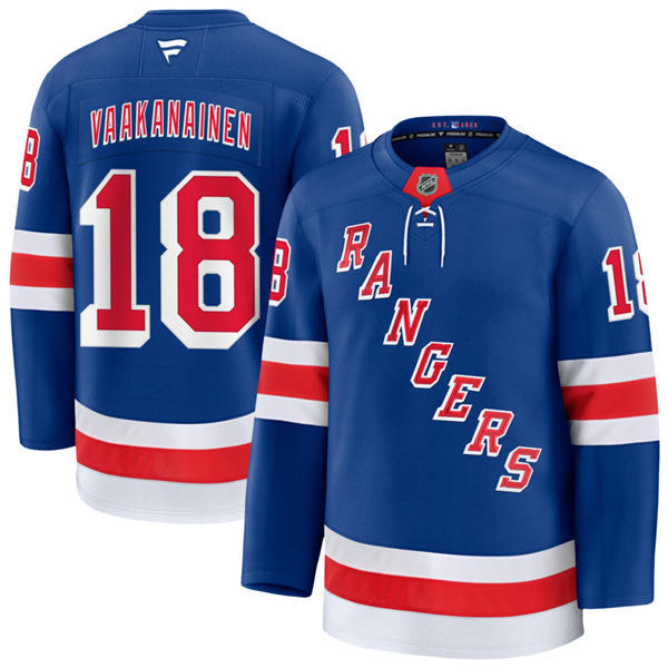 Mens New York Rangers #18 Urho Vaakanainen Fanatics Royal Home Primegreen Player Jersey
