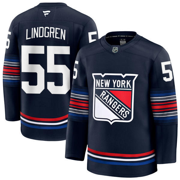 Mens New York Rangers #55 Ryan Lindgren Fanatics Navy Alternate Premium Jersey