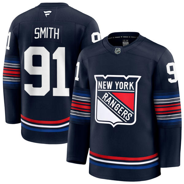 Mens New York Rangers #91 Reilly Smith Fanatics Navy Alternate Premium Jersey