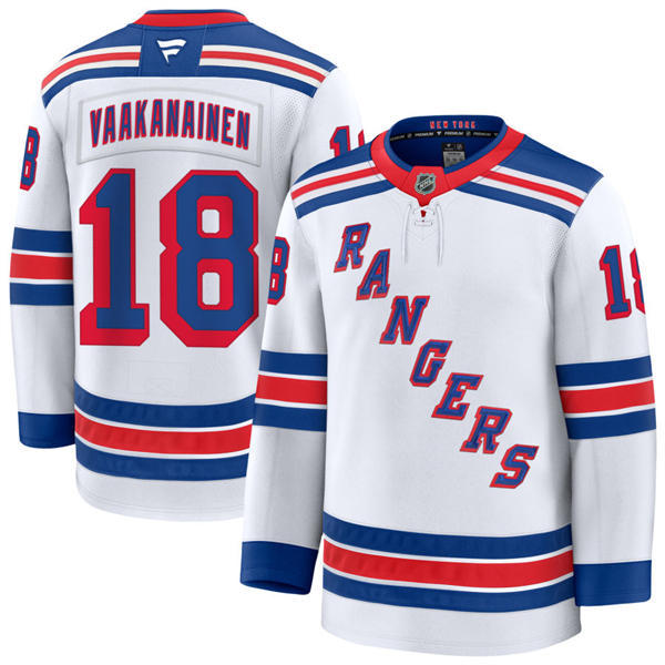 Mens New York Rangers #18 Urho Vaakanainen Fanatics White Away Primegreen Player Jersey