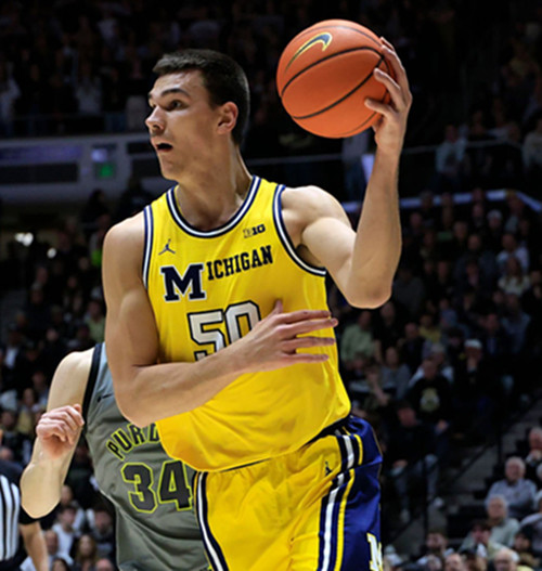 Mens Youth Michigan Wolverines #50 Vladislav Goldin Maize Retro Limited College Basketball Game Jersey