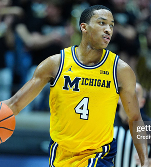 Mens Youth Michigan Wolverines #4 Nimari Burnett Maize Retro Limited College Basketball Game Jersey