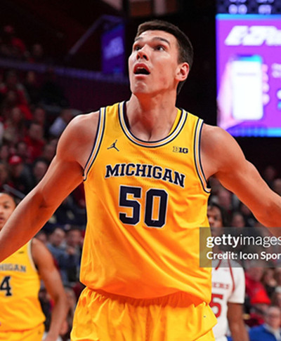 Mens Youth Michigan Wolverines #50 Vladislav Goldin Maize College Basketball Game Jersey