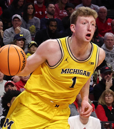 Mens Youth Michigan Wolverines #1 Danny Wolf  Maize  College Basketball Game Jersey