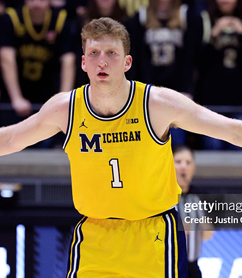 Mens Youth Michigan Wolverines #1 Danny Wolf  Maize Retro Limited College Basketball Game Jersey