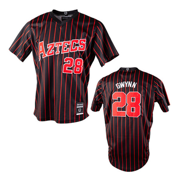 Mens Youth San Diego State Aztecs #28 Tony Gwynn Nike Black Pinstripe College Baseball Jersey