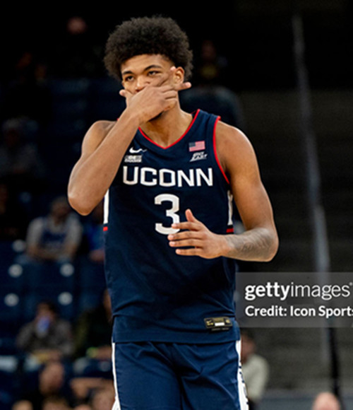 Mens Youth Uconn Huskies  #3 Jaylin Stewart  Navy College Basketball Game Jersey