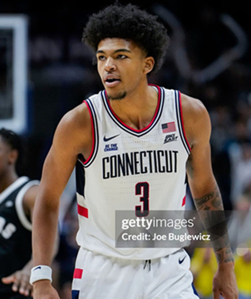 Mens Youth Uconn Huskies  #3 Jaylin Stewart  2025 White College Basketball Game Jersey