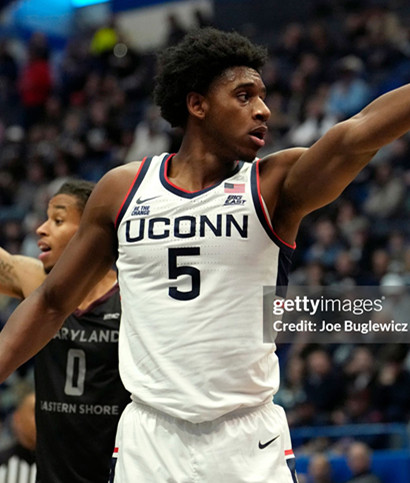 Mens Youth Uconn Huskies  #5 Tarris Reed  White College Basketball Game Jersey