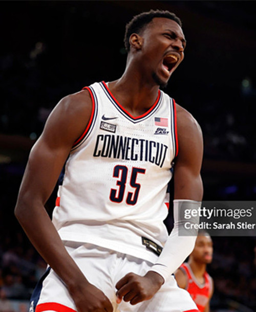 Mens Youth Uconn Huskies  #35 Samson Johnson 2025 White College Basketball Game Jersey