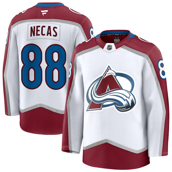 Men's Colorado Avalanche #88 Martin Necas Fanatics White Away Premier Player Jersey