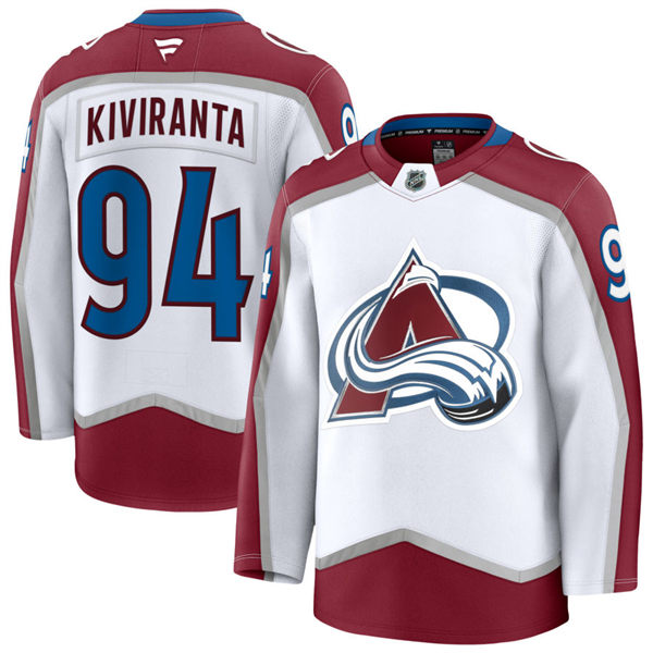 Men's Colorado Avalanche #94 Joel Kiviranta Fanatics White Away Premier Player Jersey