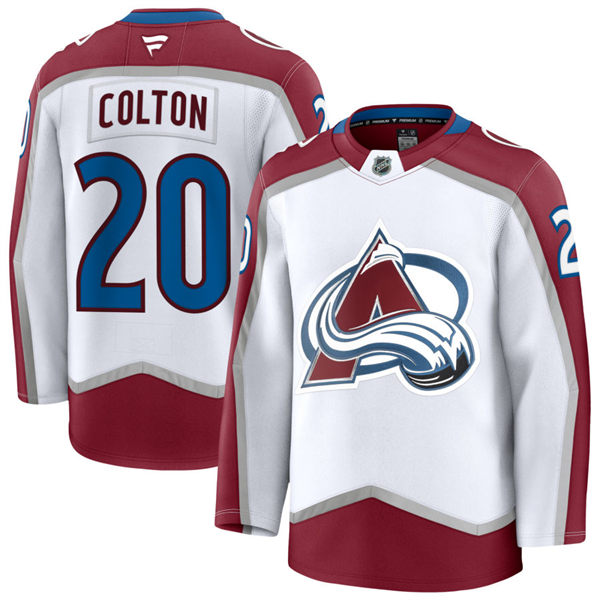 Men's Colorado Avalanche #20 Ross Colton Fanatics White Away Premier Player Jersey