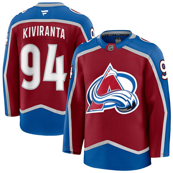 Men's Colorado Avalanche #94 Joel Kiviranta Fanatics Burgundy Home Primegreen Player Jersey