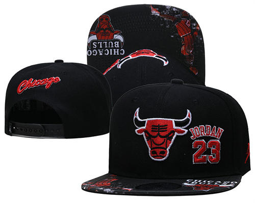 Embroidered Air Jordan Black Red Chicago Snapback Hat YD427121