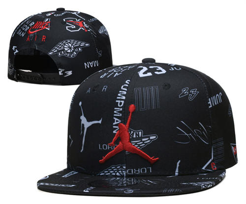 Embroidered Air Jordan Black White Red Snapback Hat YD427128