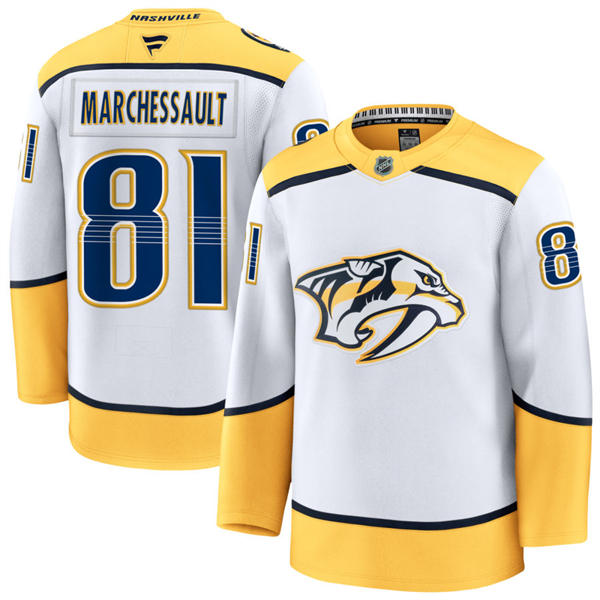 Men's Nashville Predators #81 Jonathan Marchessault Fanatics White Away Premium Jersey