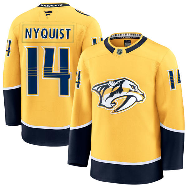 Men's Nashville Predators #14 Gustav Nyquist Fanatics Gold Home Premium Jersey