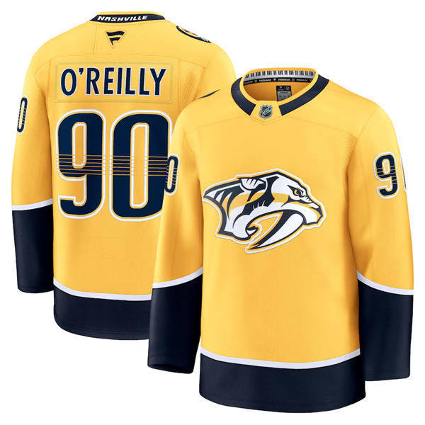 Men's Nashville Predators #90 Ryan O'Reilly Fanatics Gold Home Premium Jersey